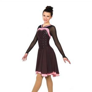 D21013R Contrast Dance Dress: Crystalized – Black/Pink