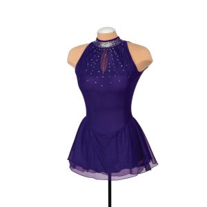 Style F21005R Mesh Keyhole Dress: Crystalized – Regal Purple
