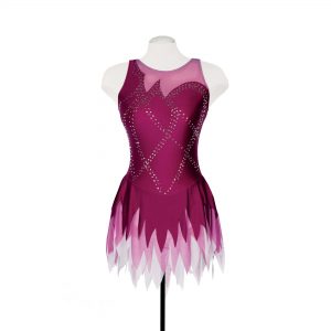 Style 21011R Petal Dress: Crystalized – Wine Rose/Petal