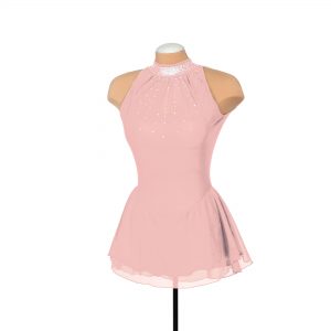Style F21005R Mesh Keyhole Dress: Crystalized – Blush Pink