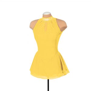 Style F21005R Mesh Keyhole Dress: Crystalized – Yellow
