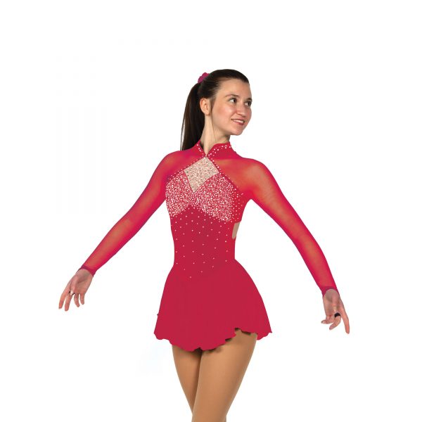 Style F21008S Strappy Back Dress: Heavily Crystalled – Red