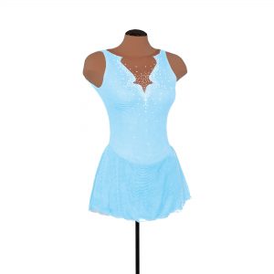 Style F21003R Fancy Cutwork Dress: Crystalized – Pale Blue