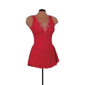 Style F21003R Fancy Cutwork Dress: Crystalized – Red