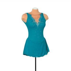 Style F21003R Fancy Cutwork Dress: Crystalized – Teal