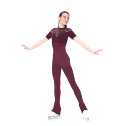 291 Velvet Burnout Catsuit - Burgundy