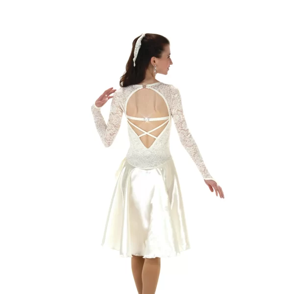Jerry's Skating World Lilt of Lace Dance Dress - Icy Ivory