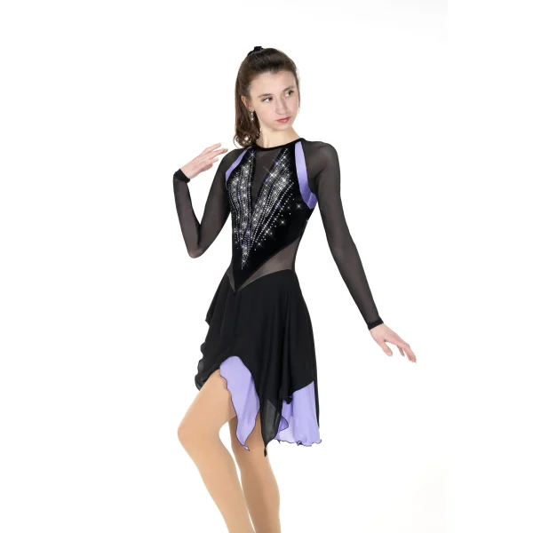 AA025 Ice Deco Dress - Black/Lilac