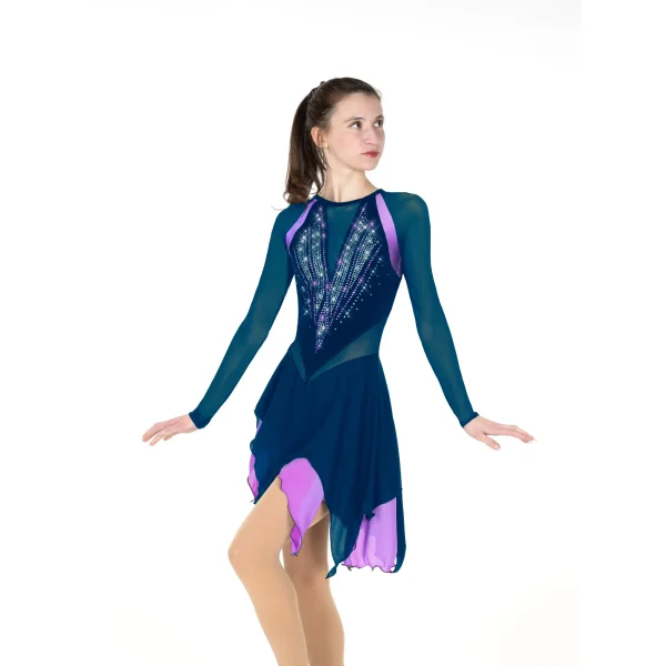 AA025 Ice Deco Dress - Black/Lilac - Image 4