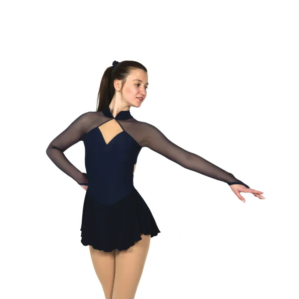 F22002P Strappy Back Dress Plain: Navy - Image 2