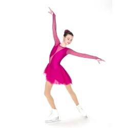 F25018P Solitaire Swoosh Dress Plain: Deep Pink