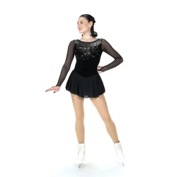 AA036 Crystal Cocktail Dress - Jet Black