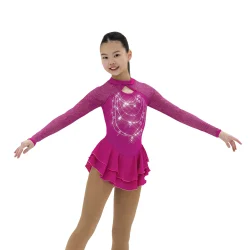 AJ347 Strands of Crystals Dress - Deep Pink