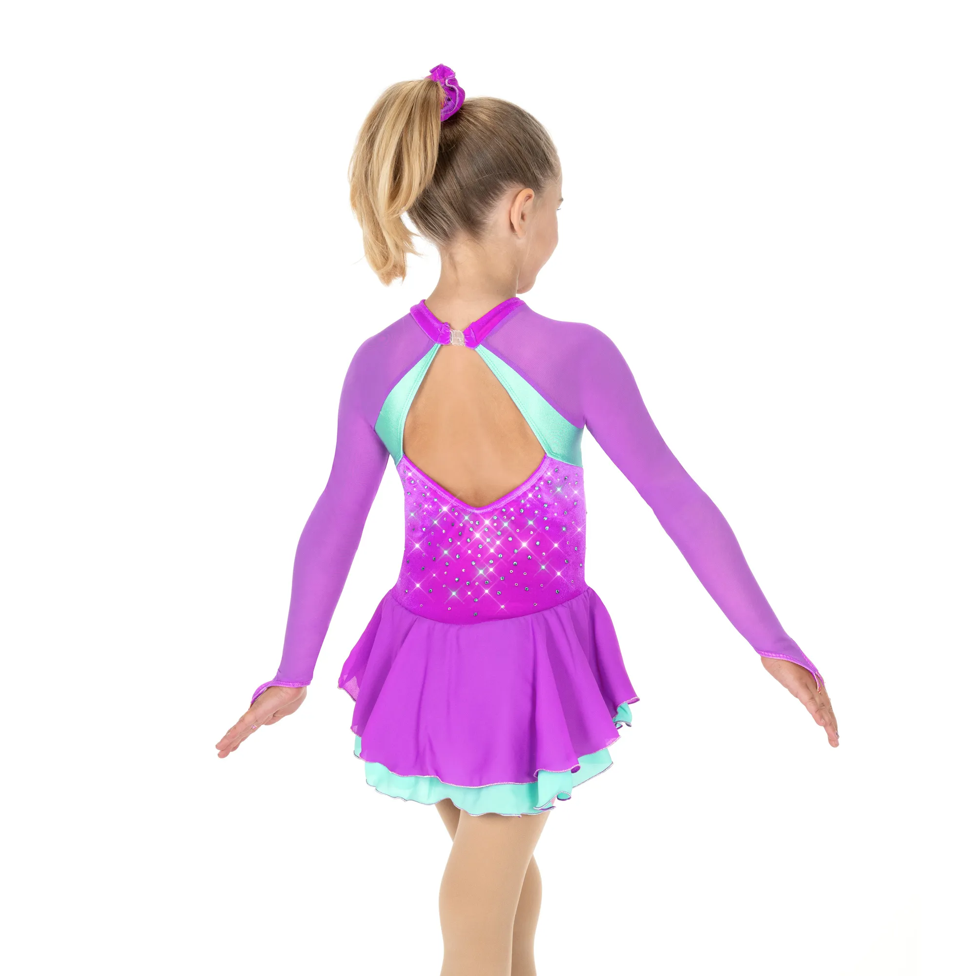 AJ350 Dazzle Duo Dress - Purple/Pink - Image 4