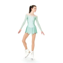 F23023R Solitaire Icicle Hem Dress Crystalled: Mint