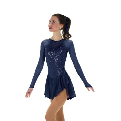 539 Sequins & Satin Dress – Navy Blue
