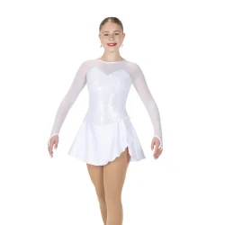 539 Sequins & Satin Dress - Silver Snow