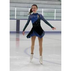589 Split Jump Dress - Black/Blue