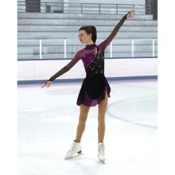 589 Split Jump Dress - Black/Sangria