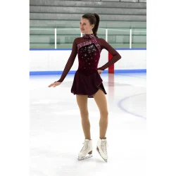 596 Crystal Fanfare Dress – Burgundy
